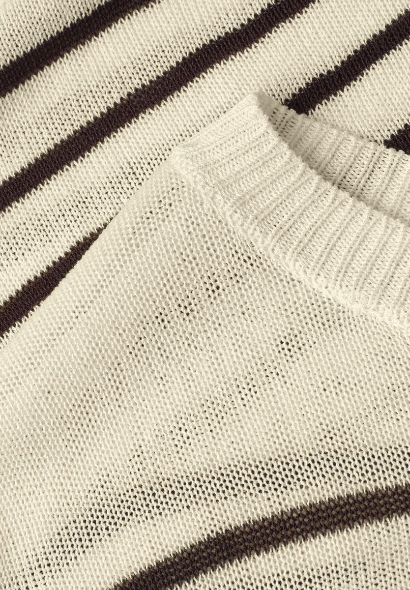 Pullover mit Boatneck und Streifen
