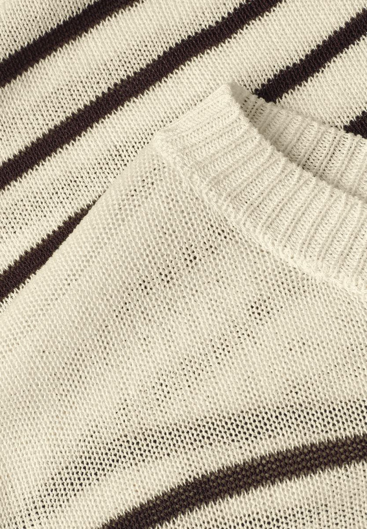 Pullover mit Boatneck und Streifen