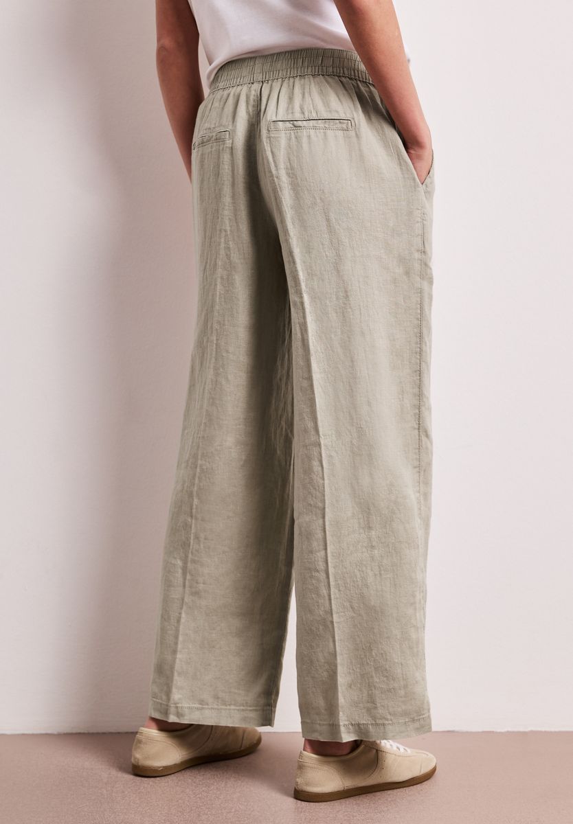 High Waist Wide Leg Hose aus Leinen