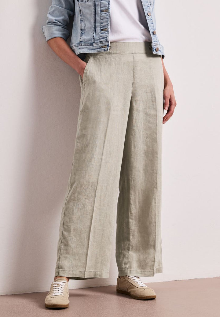High Waist Wide Leg Hose aus Leinen