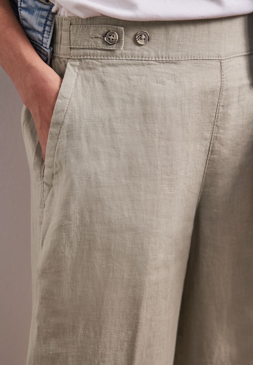 High Waist Wide Leg Hose aus Leinen