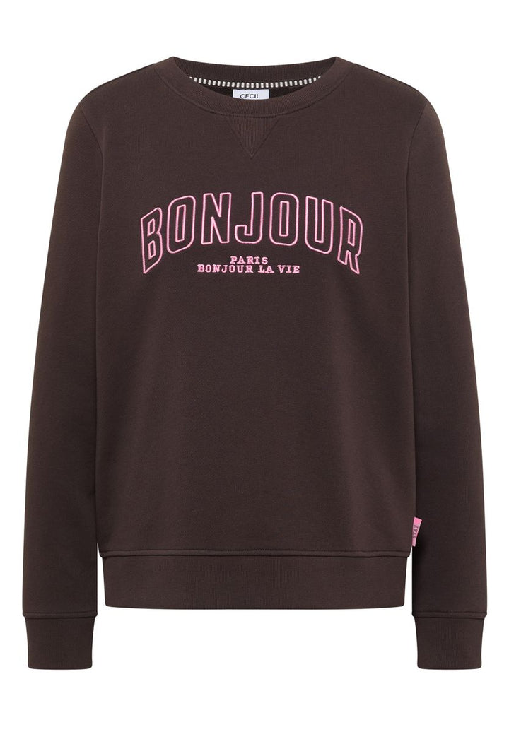 Langarm Sweatshirt mit Stickerei
