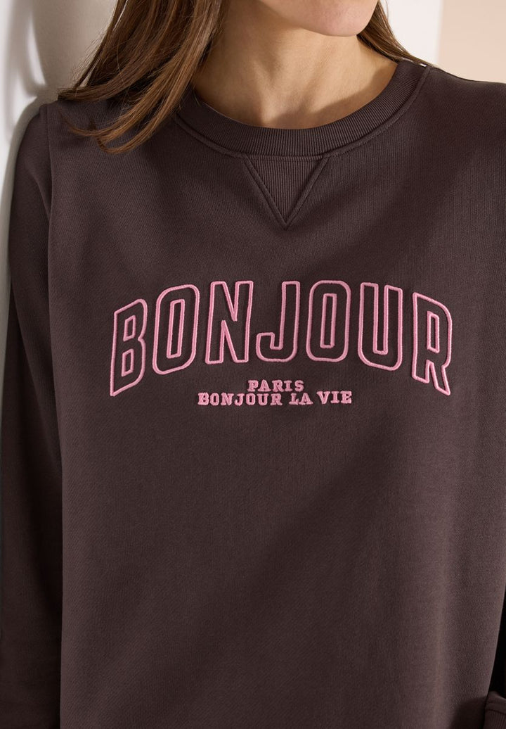 Langarm Sweatshirt mit Stickerei