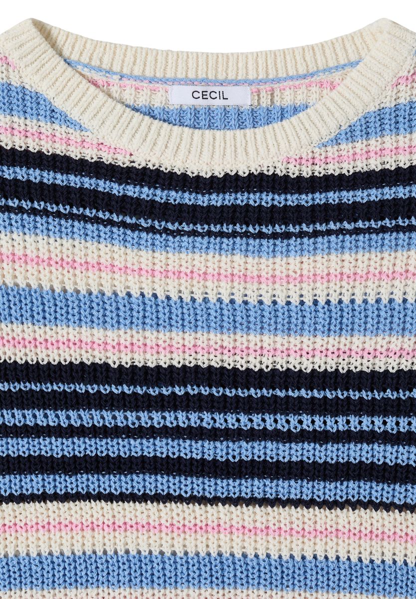 Kurzarm Pullover aus Bändchengarn