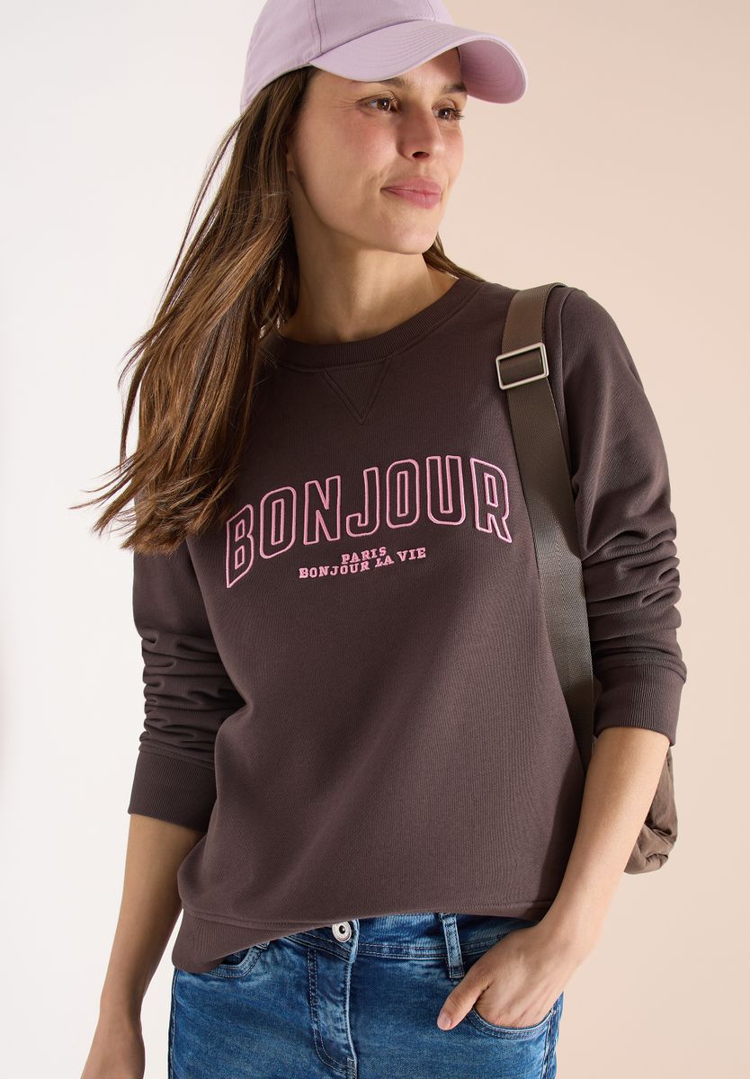 Langarm Sweatshirt mit Stickerei
