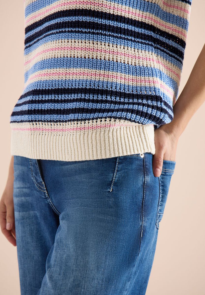 Kurzarm Pullover aus Bändchengarn