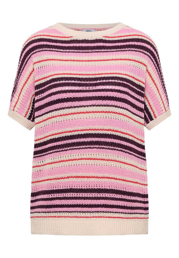 Kurzarm Pullover aus Bändchengarn