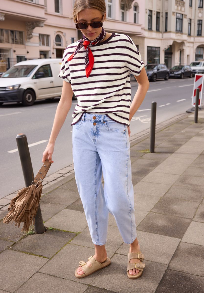 Dropped Shoulder Shirt im Strick-Look