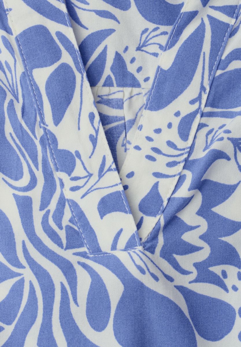 Blusentop mit Split Neck und Volants