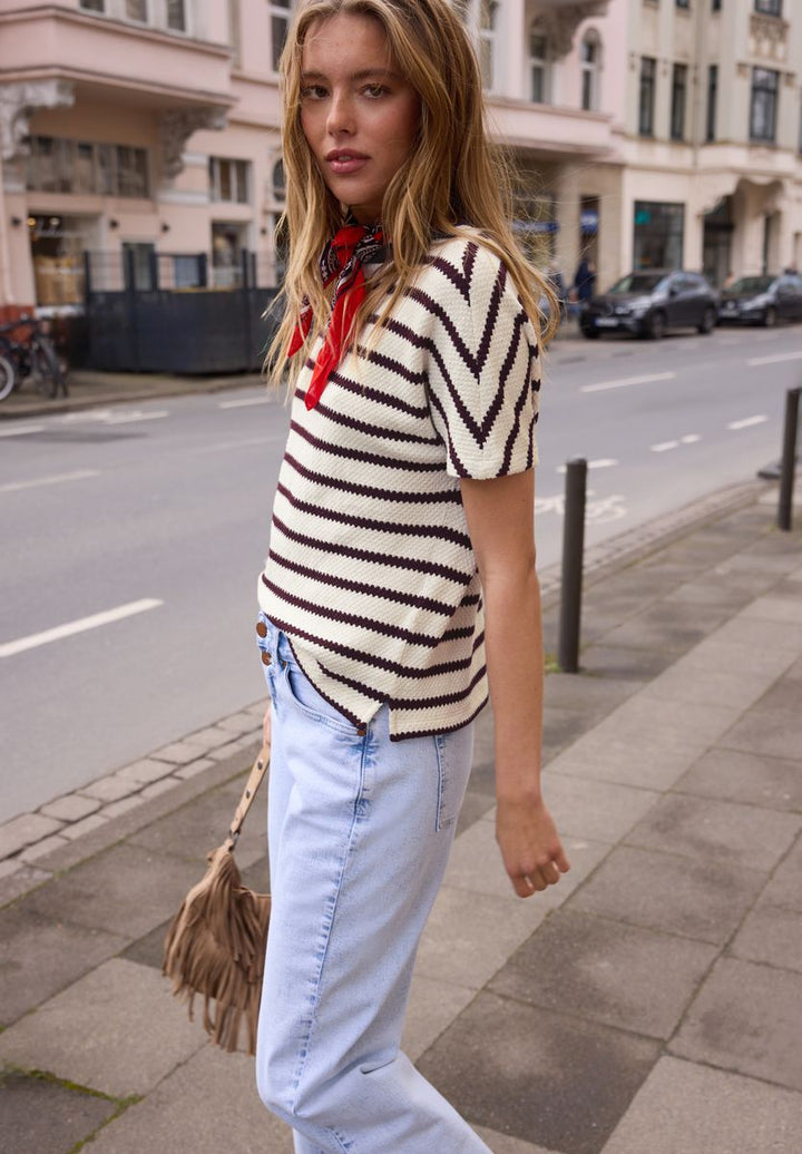 Dropped Shoulder Shirt im Strick-Look