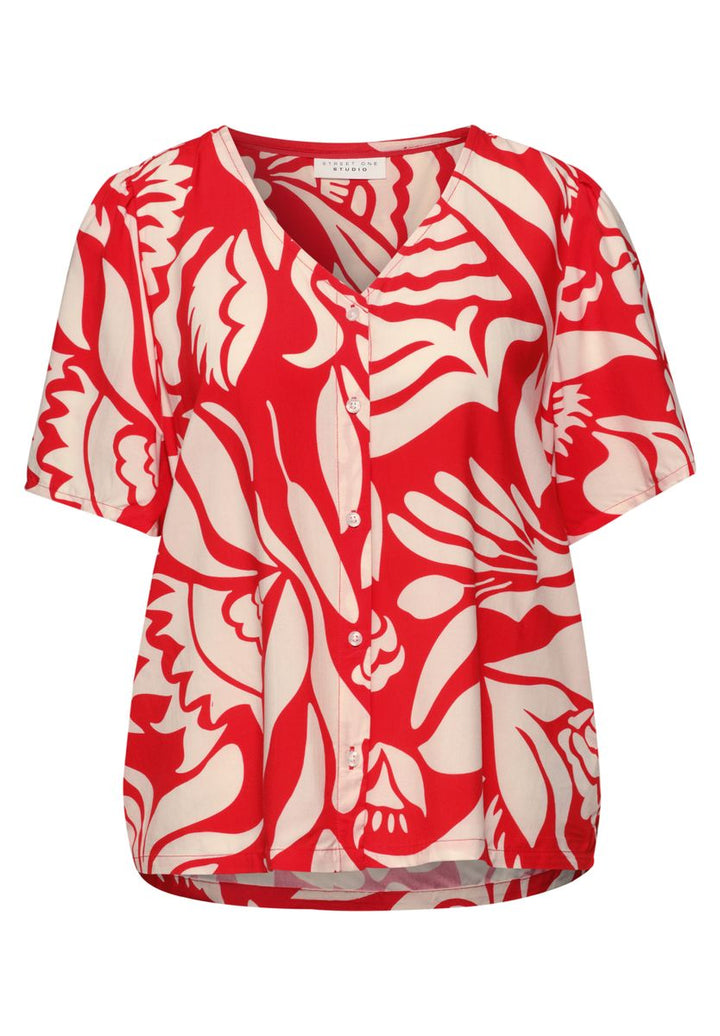 Bluse mit V-Neck und floralem Muster