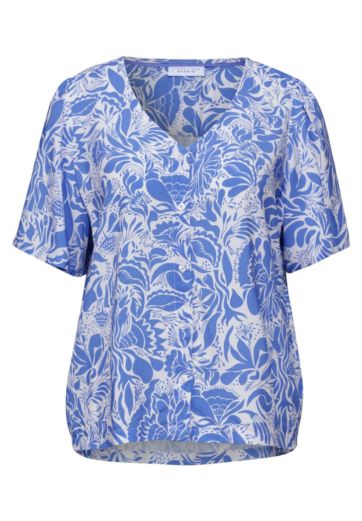 Bluse mit V-Neck und floralem Muster
