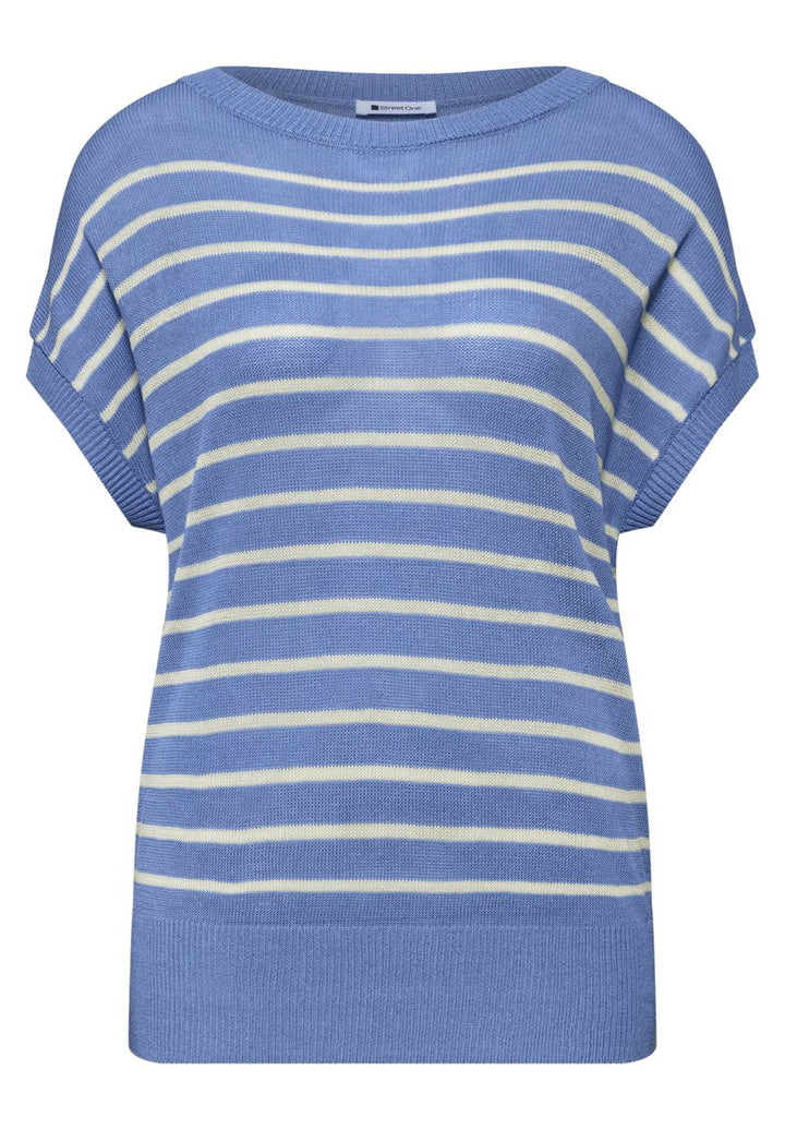 Pullover mit Boatneck und Streifen