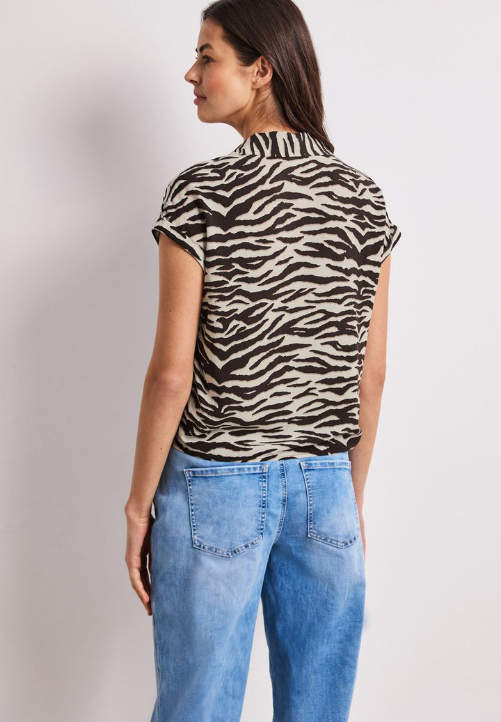 Dropped Shoulder Bluse mit Bowling-Kragen