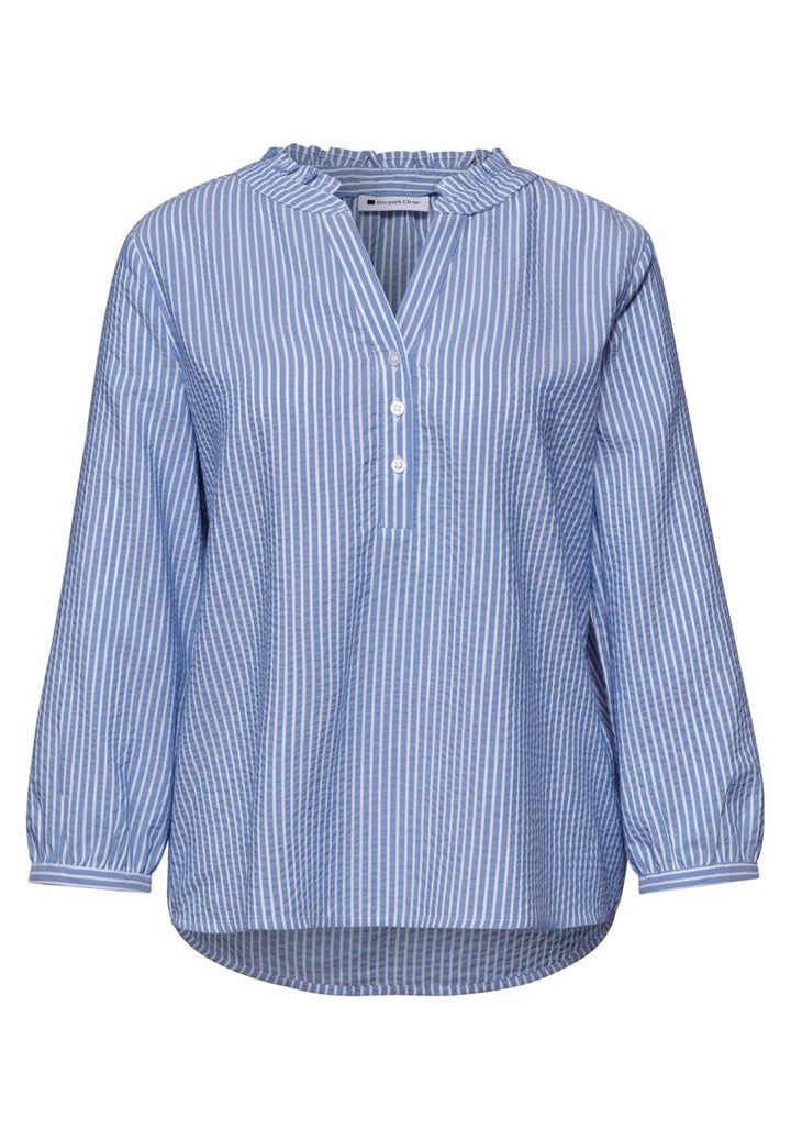 3/4-Arm Bluse in Seersuckerqualität