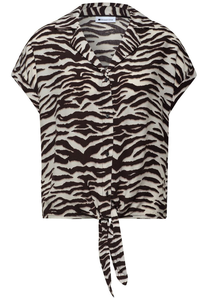 Dropped Shoulder Bluse mit Bowling-Kragen