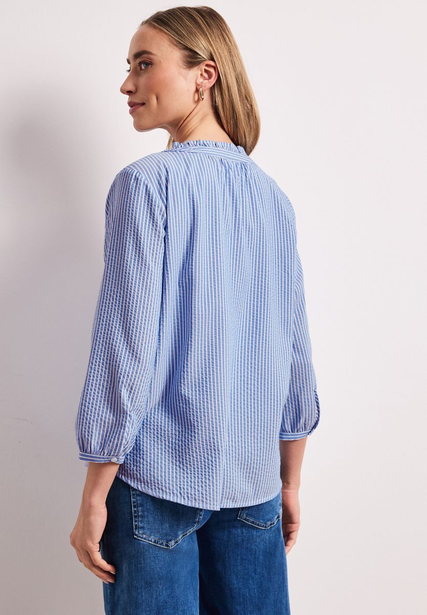3/4-Arm Bluse in Seersuckerqualität