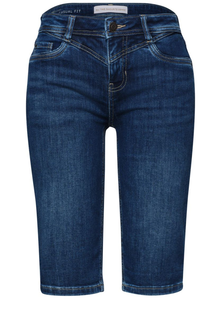 Slim Leg Bermuda mit Turn-Up-Detail