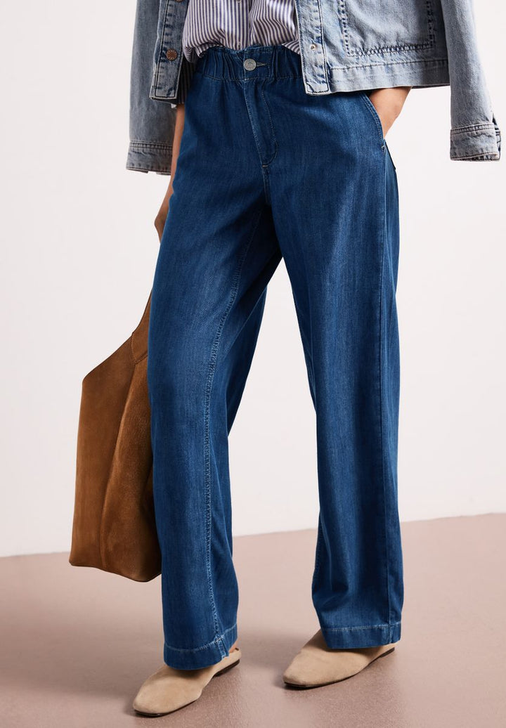 Wide Leg Jeans mit Paperbag-Bund