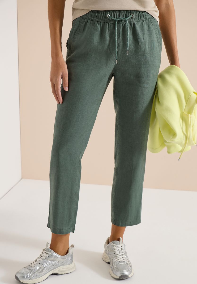 Slim Leg Hose aus Leinen im Casual Fit