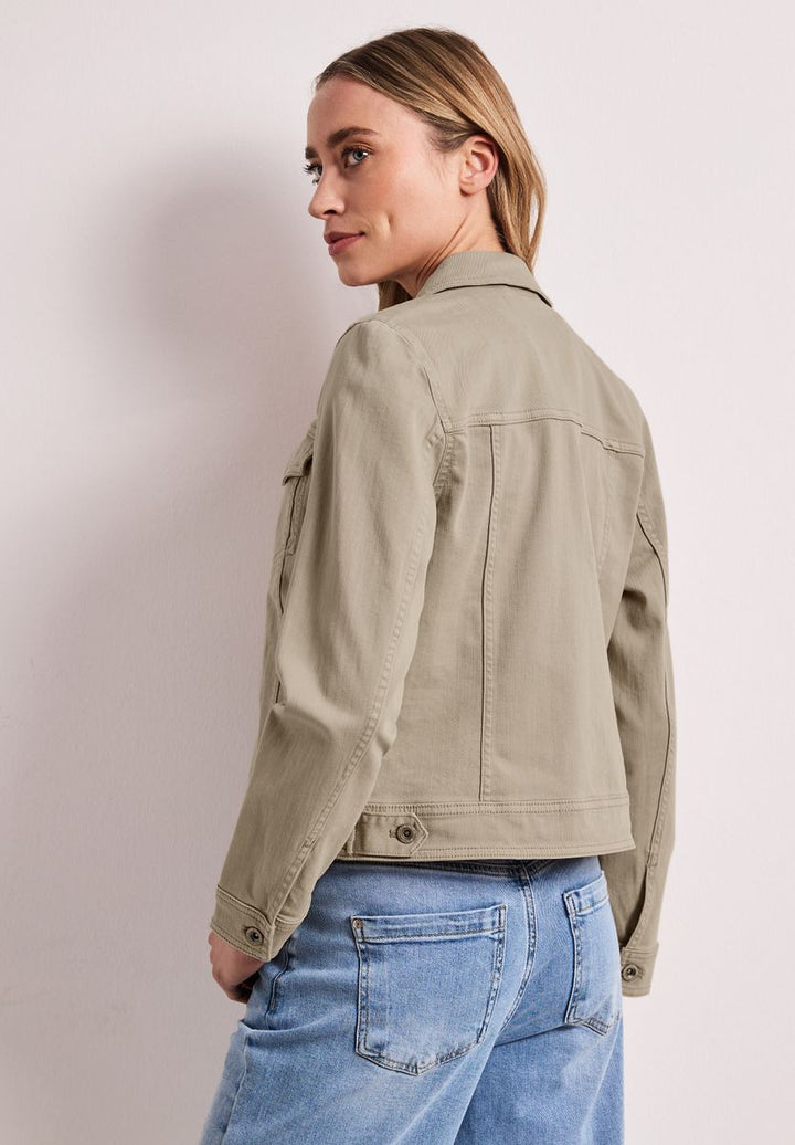 Jacke im Colored-Denim-Look mit Taschen