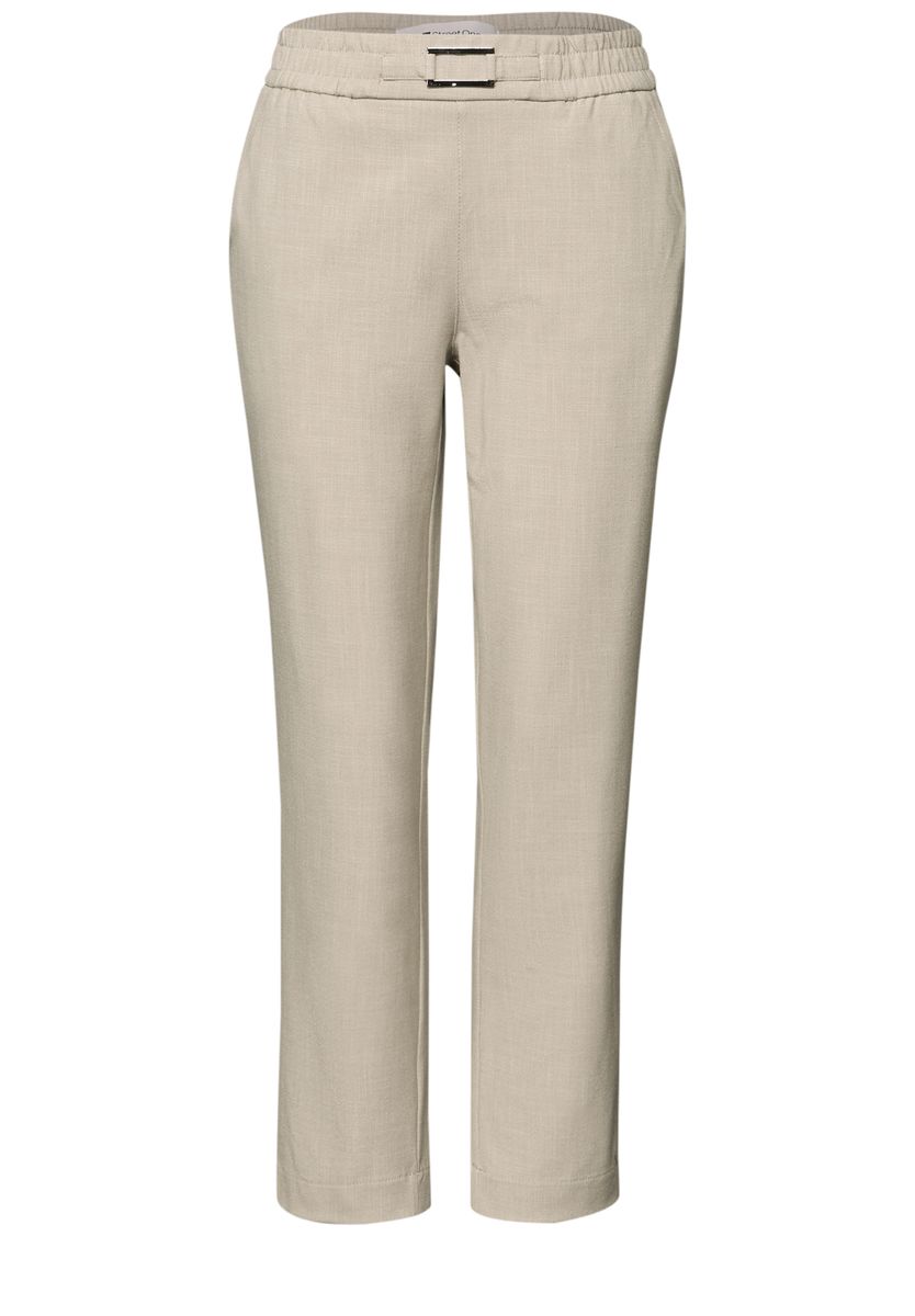 Mid Waist Slim Leg Hose mit Schnalle