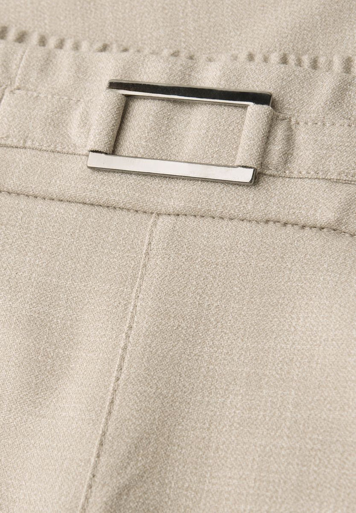 Mid Waist Slim Leg Hose mit Schnalle
