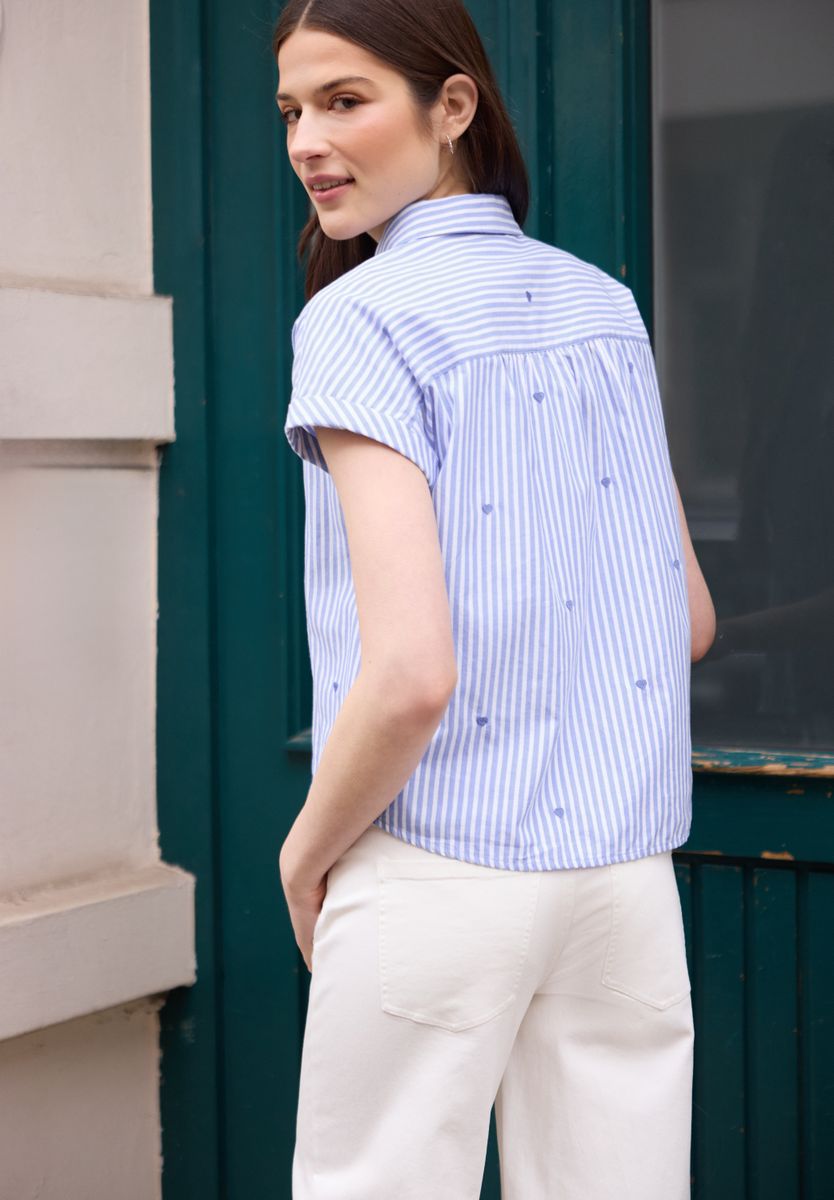 Dropped Shoulder Bluse mit Embroidery