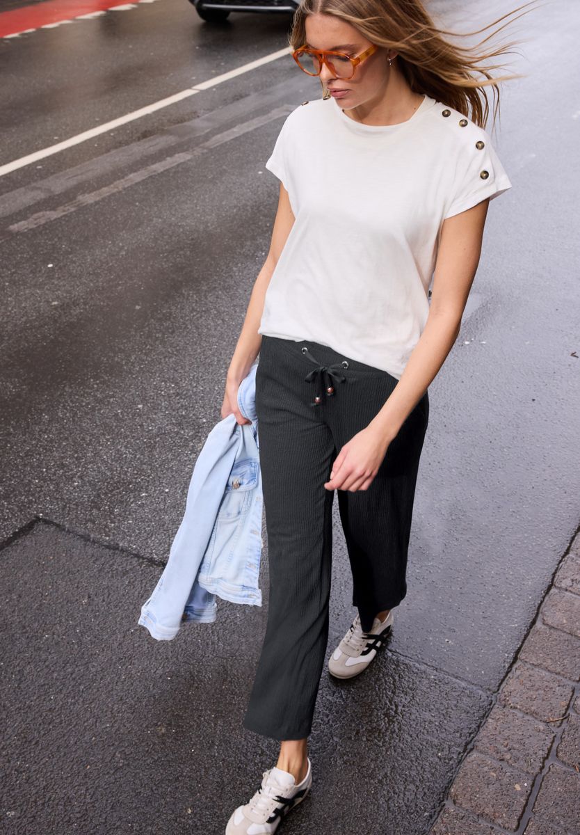 Wide Leg Hose in Crinkle Crash Struktur