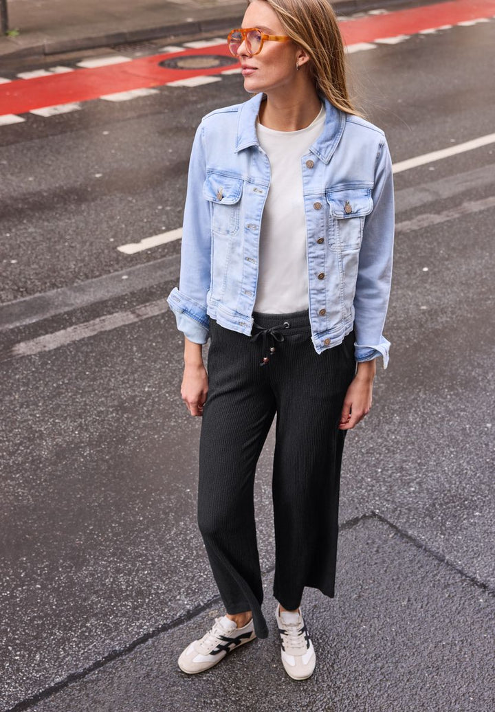 Wide Leg Hose in Crinkle Crash Struktur
