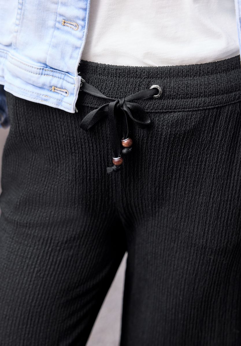 Wide Leg Hose in Crinkle Crash Struktur