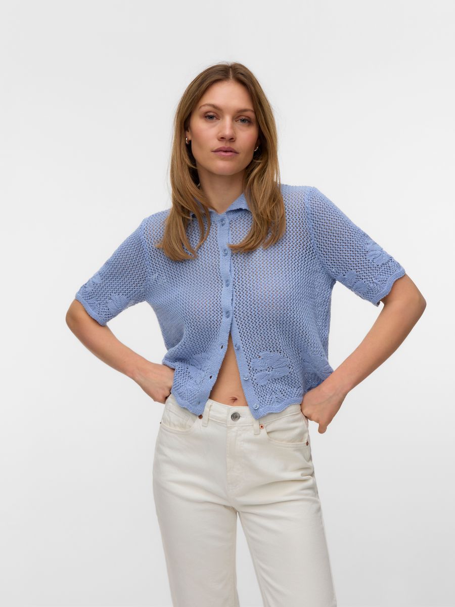 VMMYSTIC BEACH 2/4 POLONECK CARDIGAN