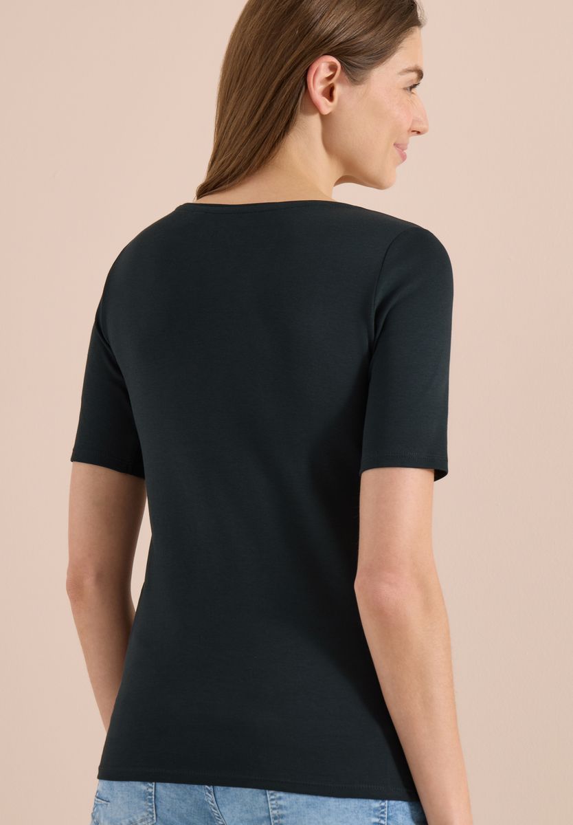 Basic T-Shirt mit Rundhals in Unifarbe