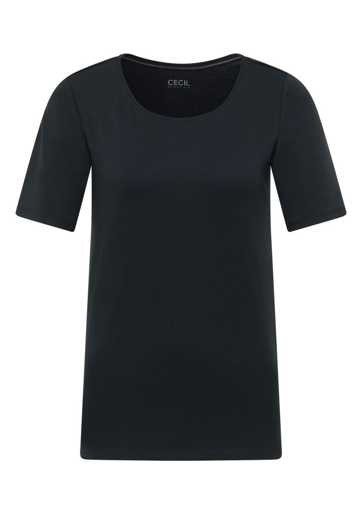 Basic T-Shirt mit Rundhals in Unifarbe