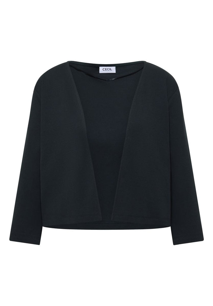 Offene 3/4-Arm Jacke in Rippstruktur