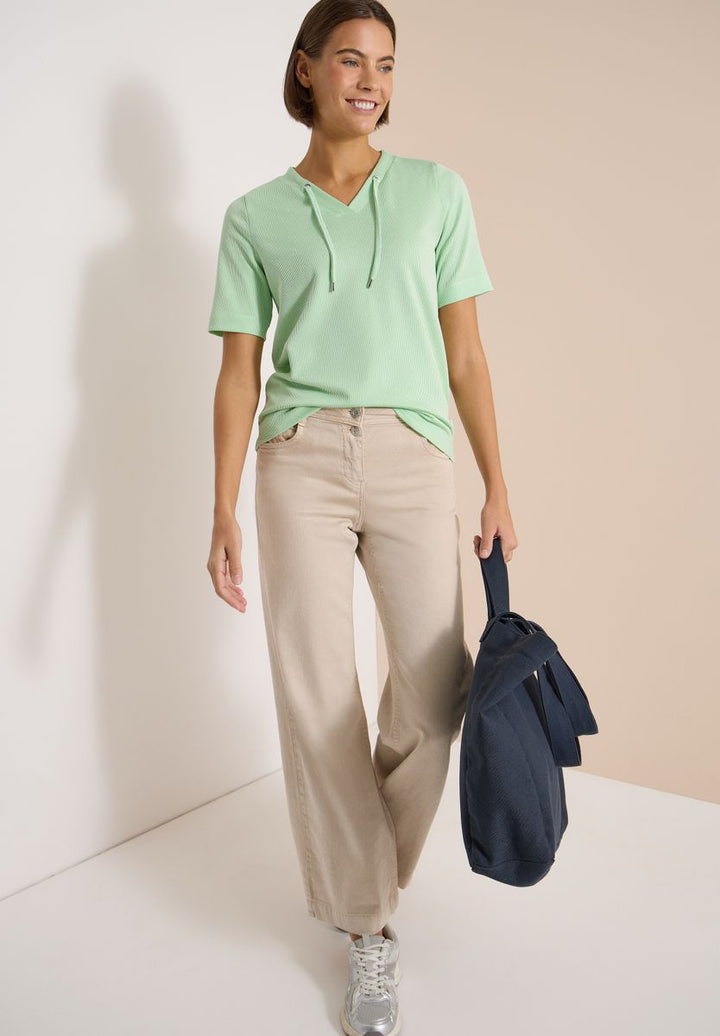 T-Shirt mit V-Neck und Streifen