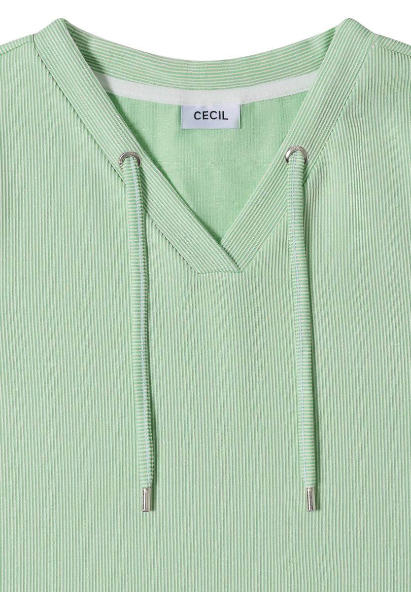 T-Shirt mit V-Neck und Streifen