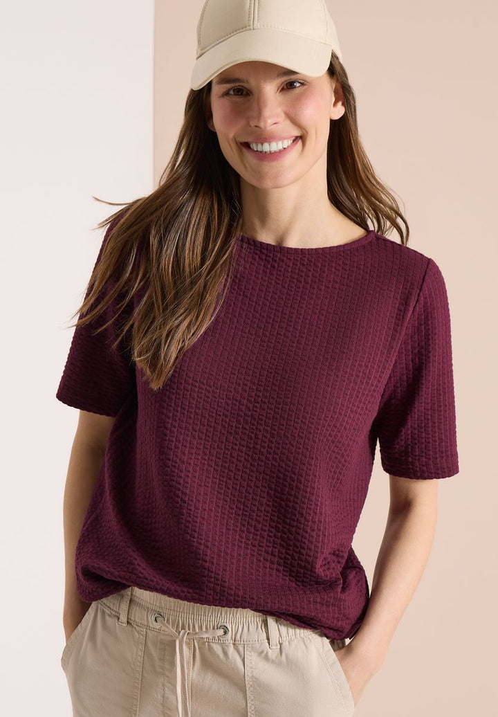 T-Shirt in Seersucker-Qualität