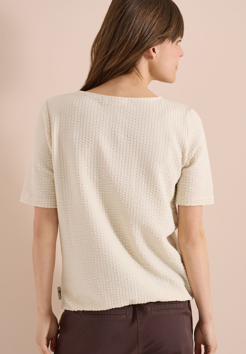 T-Shirt in Seersucker-Qualität