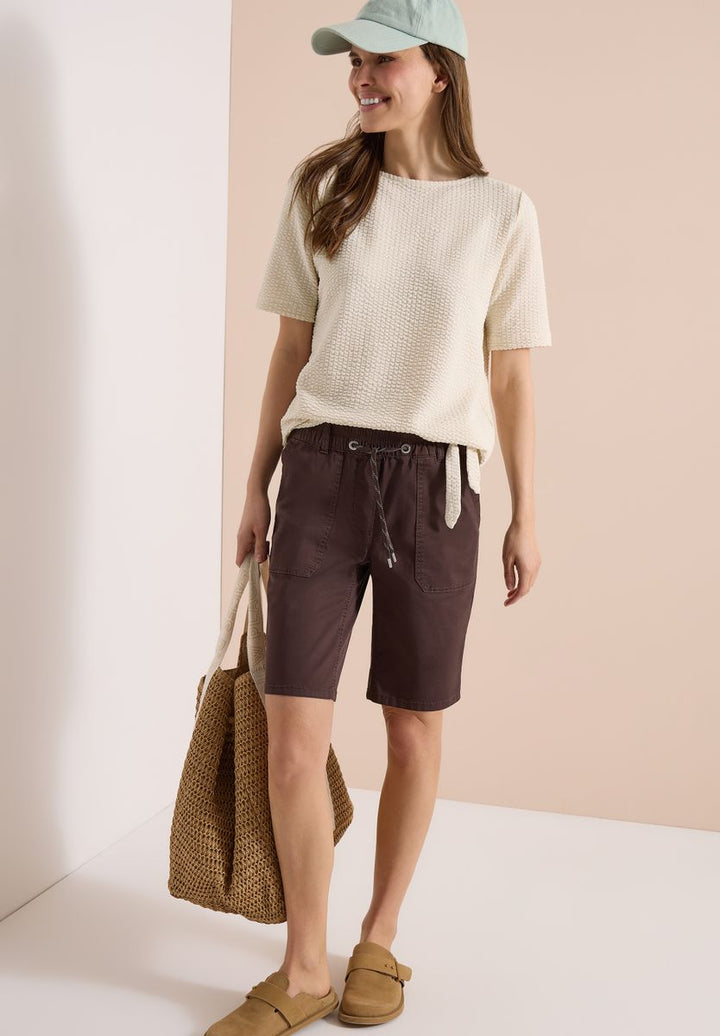 T-Shirt in Seersucker-Qualität