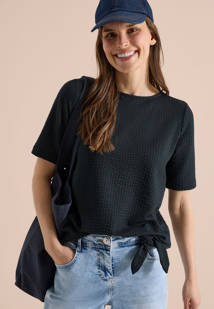 T-Shirt in Seersucker-Qualität