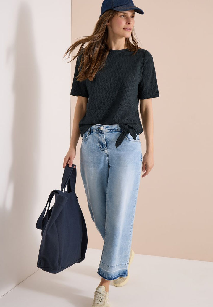T-Shirt in Seersucker-Qualität