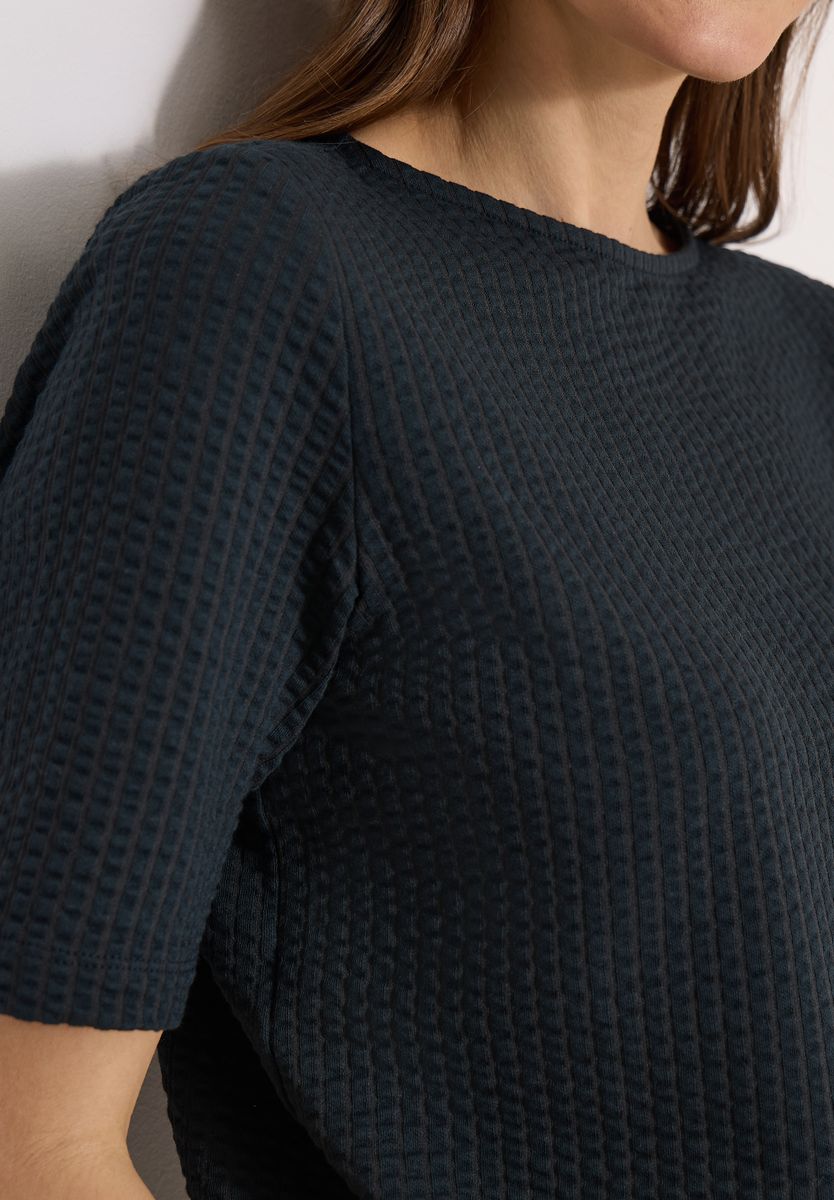 T-Shirt in Seersucker-Qualität
