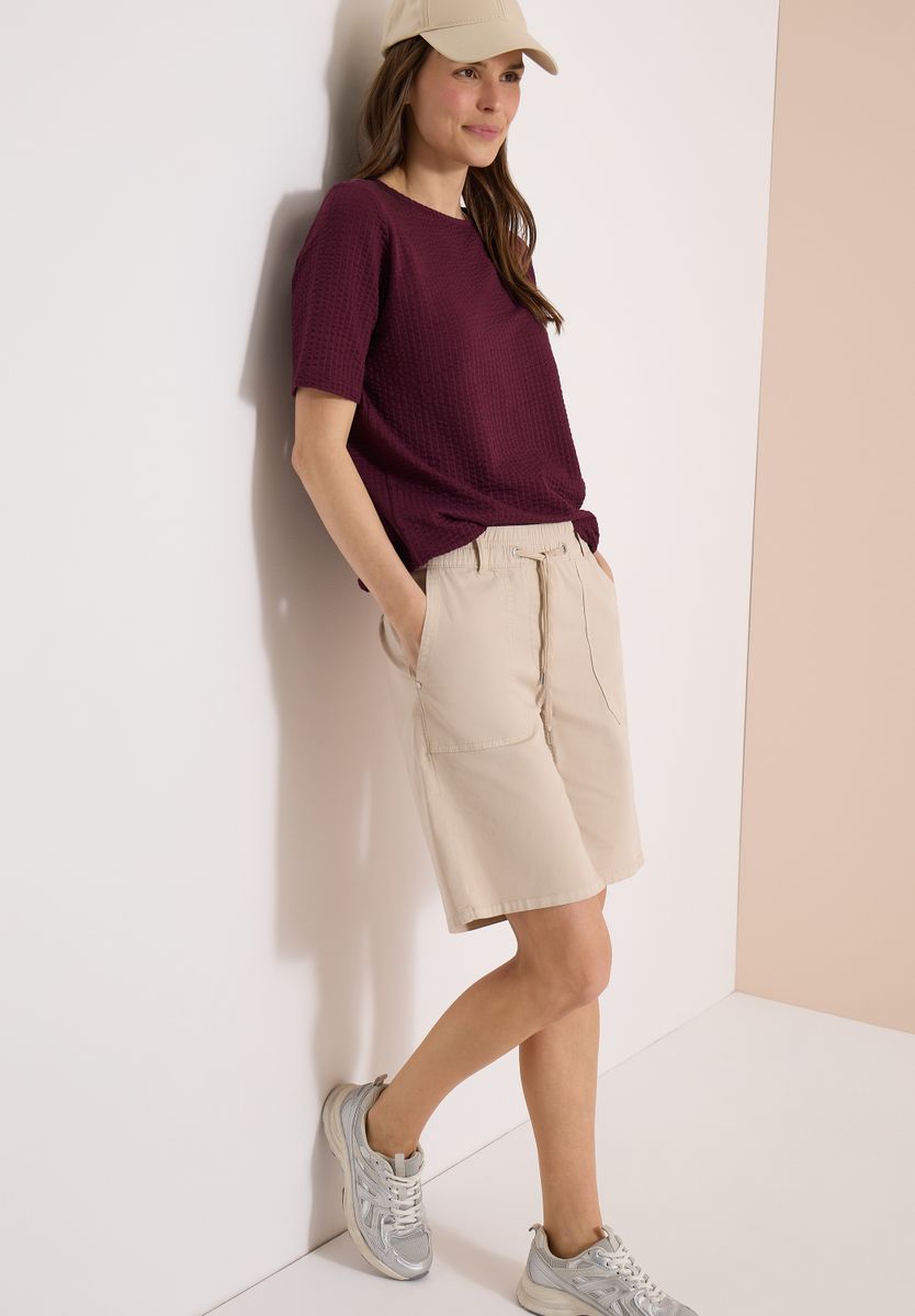 T-Shirt in Seersucker-Qualität