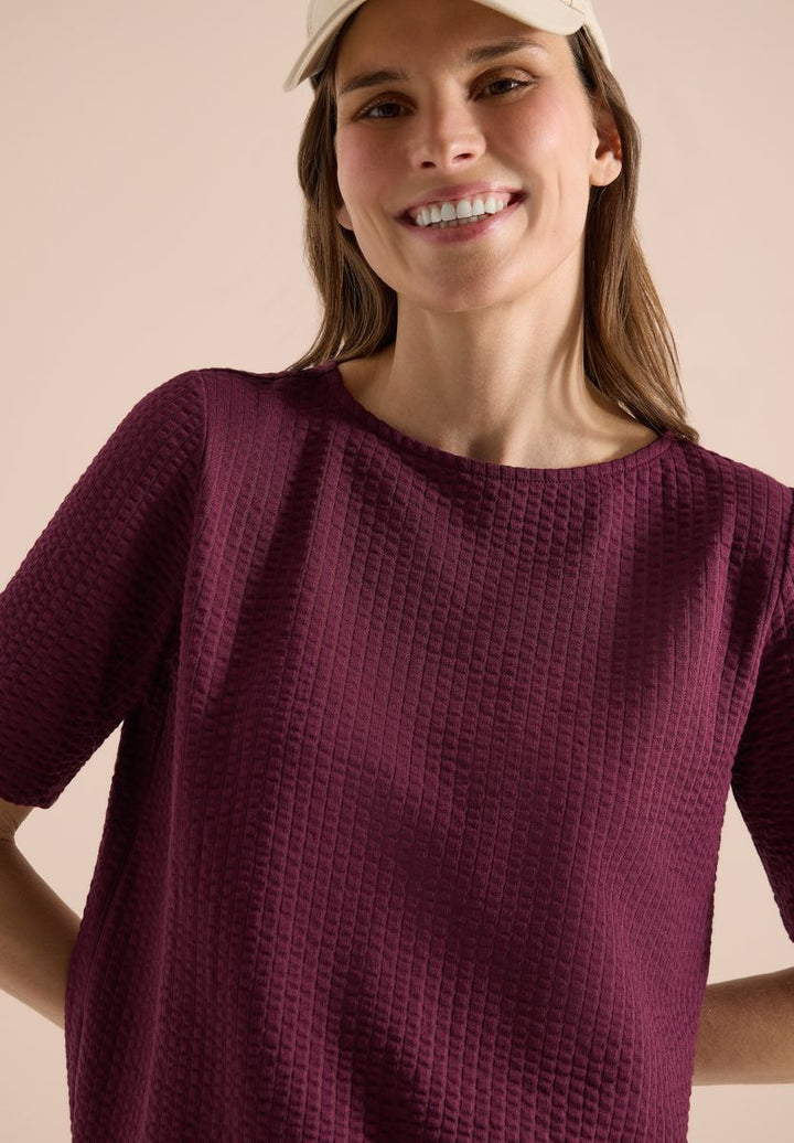 T-Shirt in Seersucker-Qualität