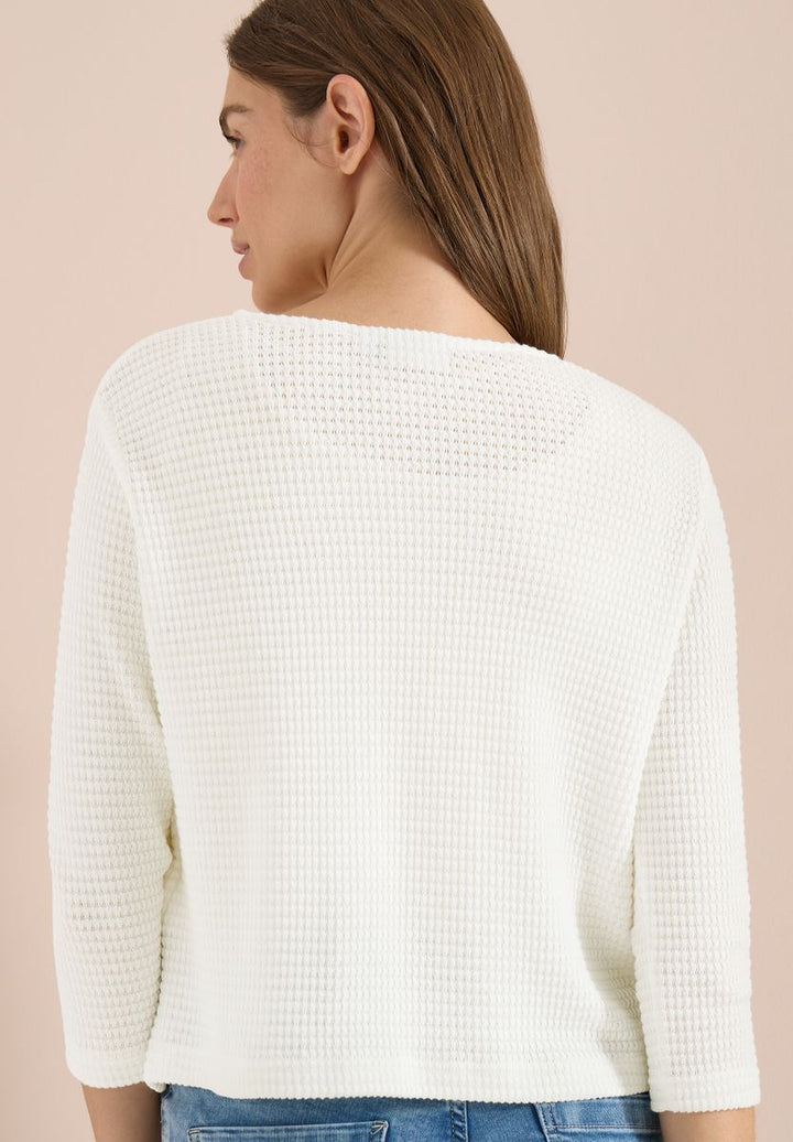 Offene 3/4-Arm Jacke im Ajour-Look