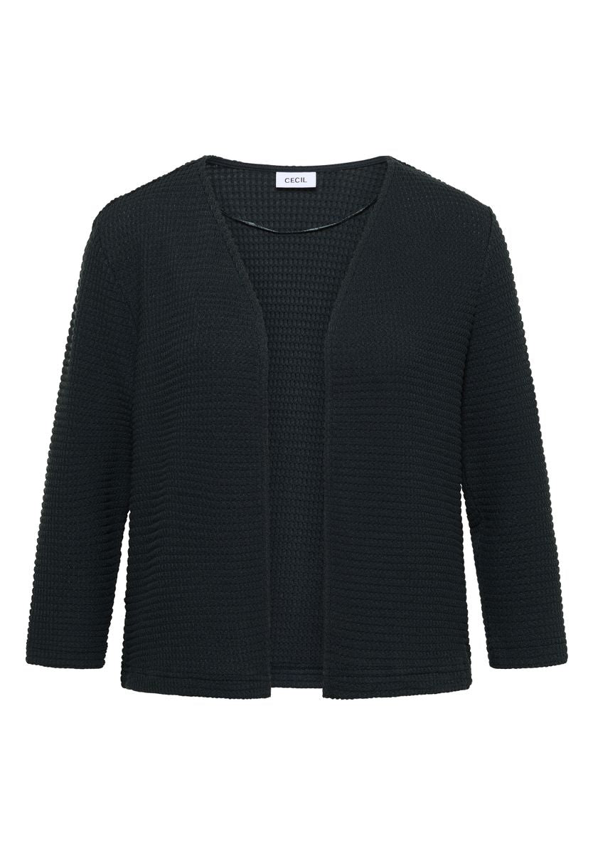 Offene 3/4-Arm Jacke im Ajour-Look