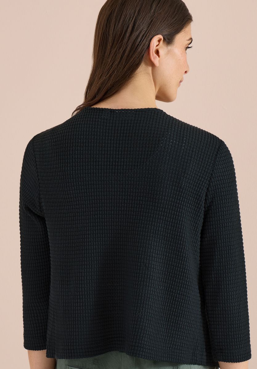 Offene 3/4-Arm Jacke im Ajour-Look