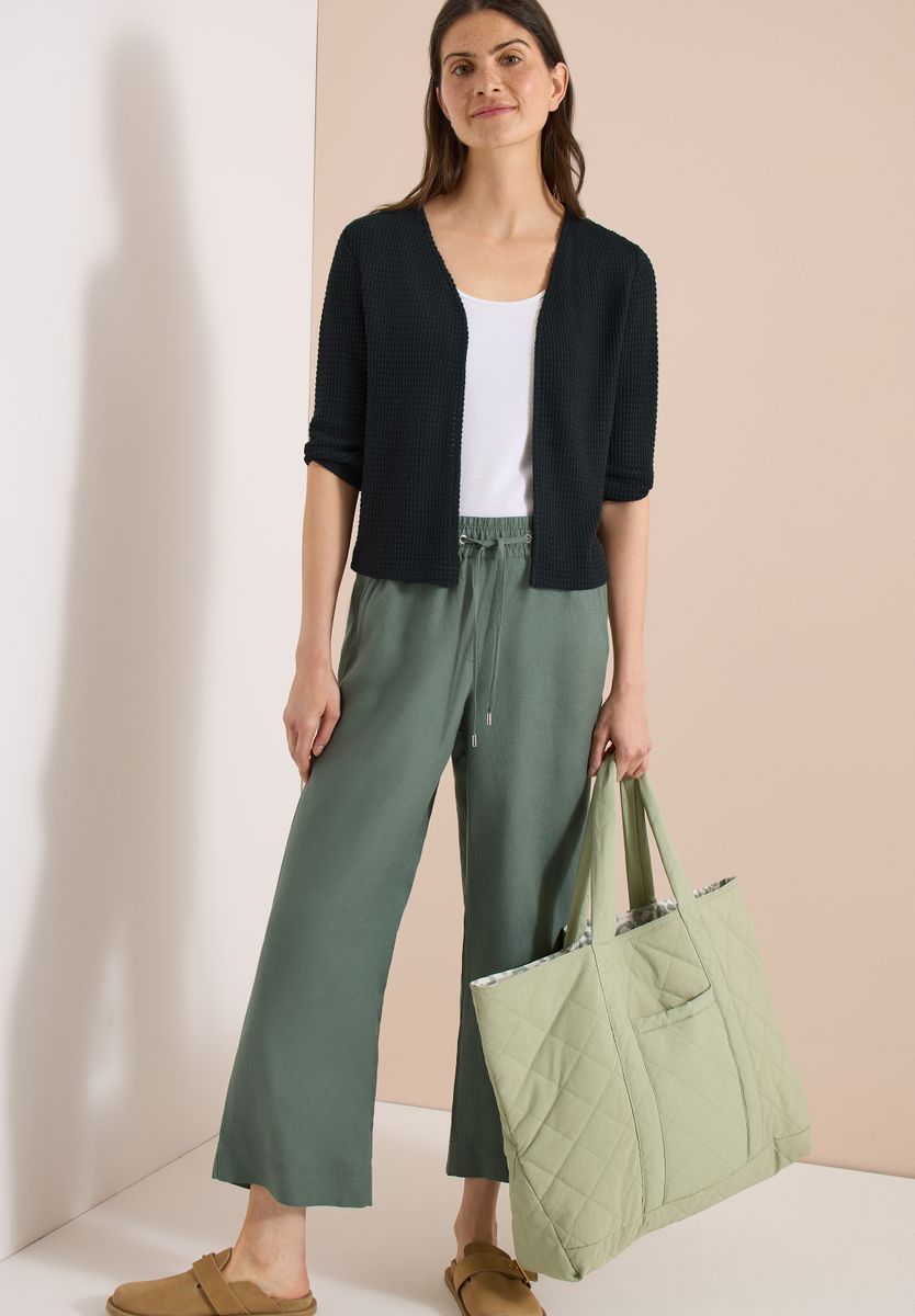 Offene 3/4-Arm Jacke im Ajour-Look