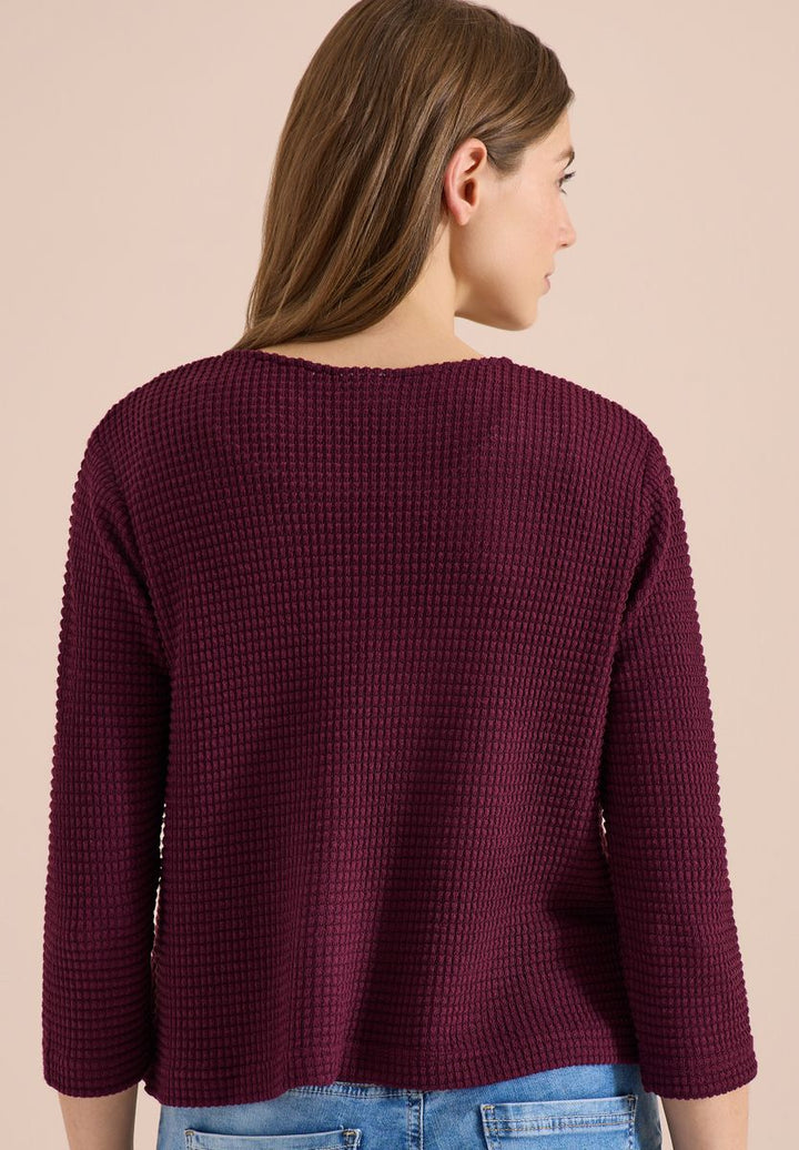 Offene 3/4-Arm Jacke im Ajour-Look